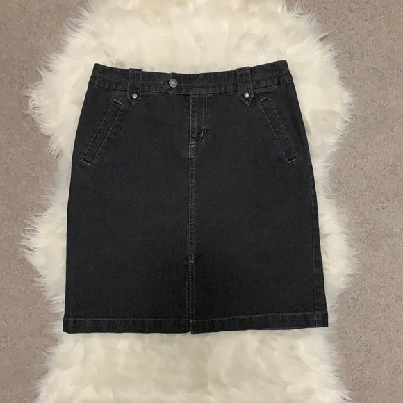 🌸 Sigrid Olsen Black Denim Skirt - Picture 1 of 8